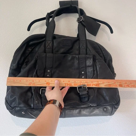 Rustic Town Black Leather Duffel Bag Casanova Travel - Picture 5 of 13